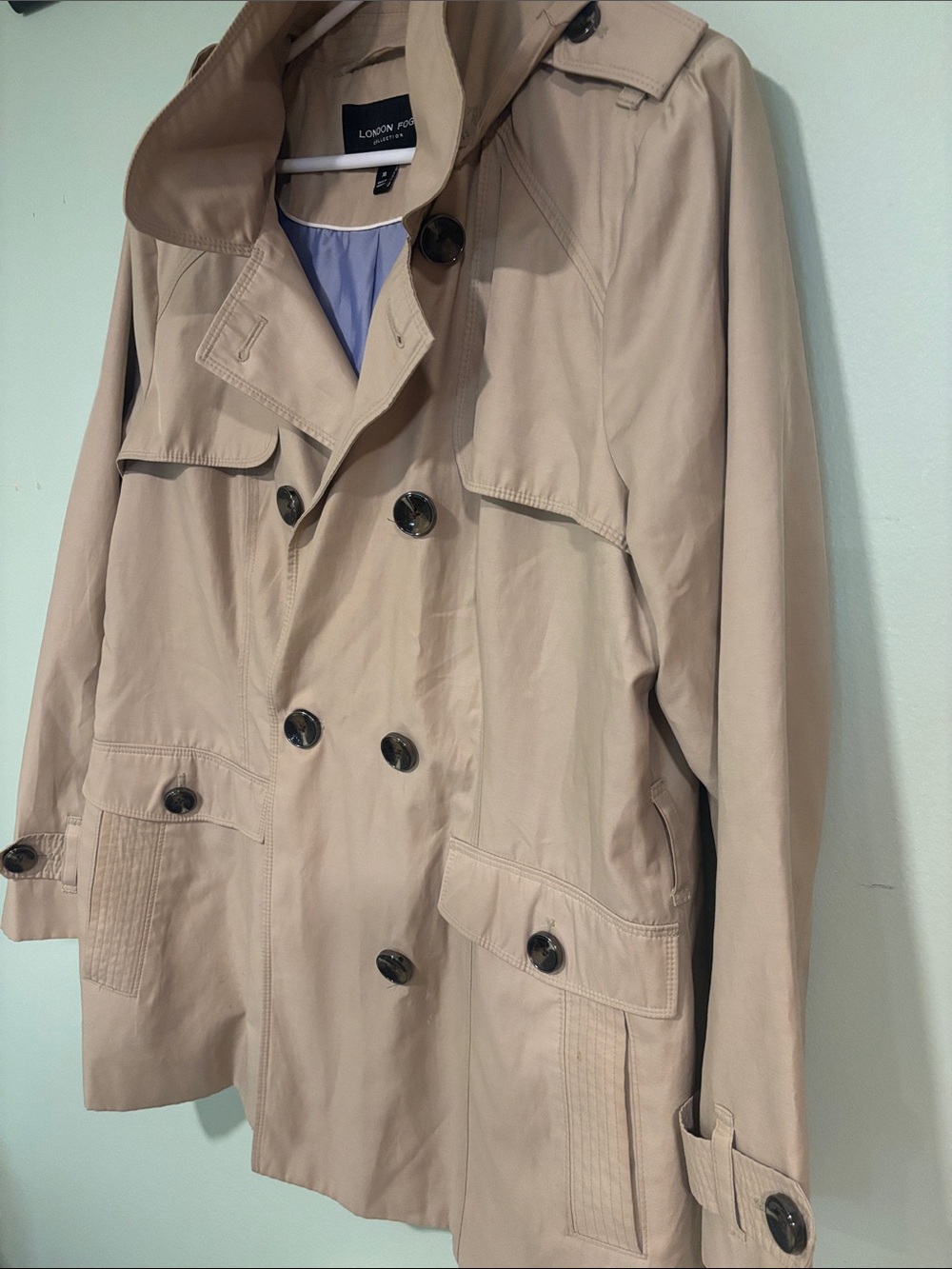 London Fog Tan Double-Breasted Trench Coat